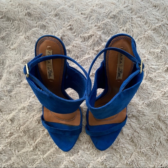 Zara Suede Heeled Sandals - Picture 2 of 6